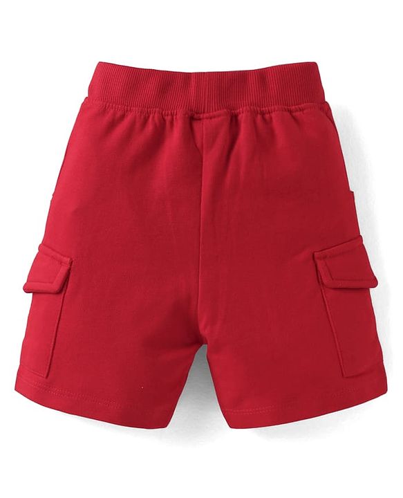 Babyhug Disney Single Jersey Knit Half Sleeves Dino Print T-Shirt & Shorts Set - Red & Blue