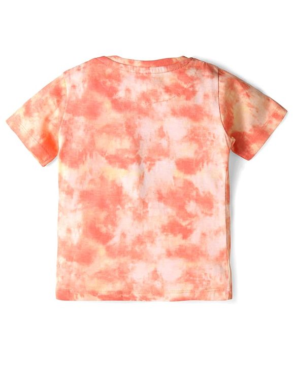 Babyhug Single Jersey Knit Half Sleeves Beach Theme T-Shirt & Shorts Set - Coral