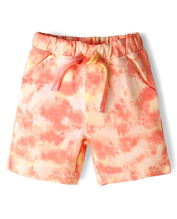 Babyhug Single Jersey Knit Half Sleeves Beach Theme T-Shirt & Shorts Set - Coral