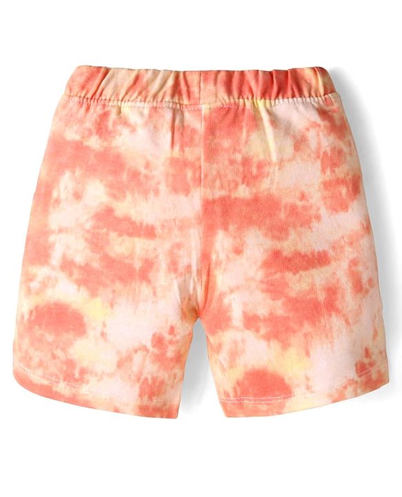 Babyhug Single Jersey Knit Half Sleeves Beach Theme T-Shirt & Shorts Set - Coral