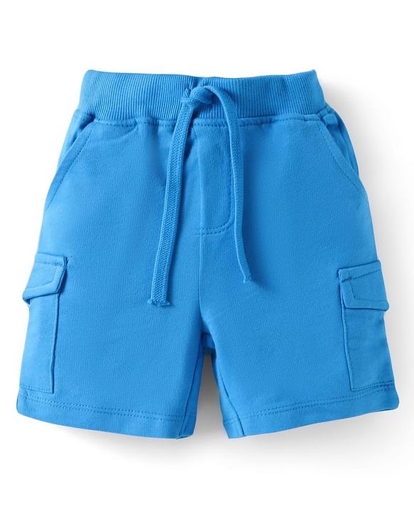 Babyhug Single Jersey Knit Sleeveless Tank T-Shirt & Shorts Set With Tree Print - Light Green & Blue