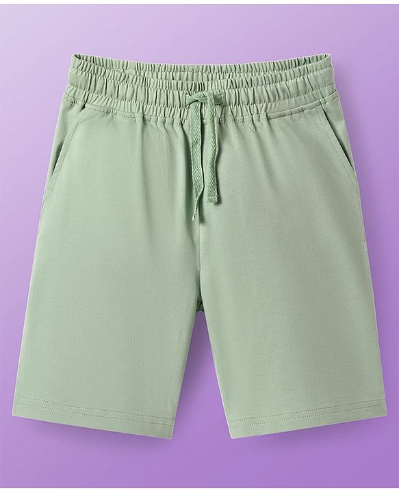 Pine Kids Single Jersey Knit Half Sleeves Shorts Night Suit with Coconut Tree Print - Light Green