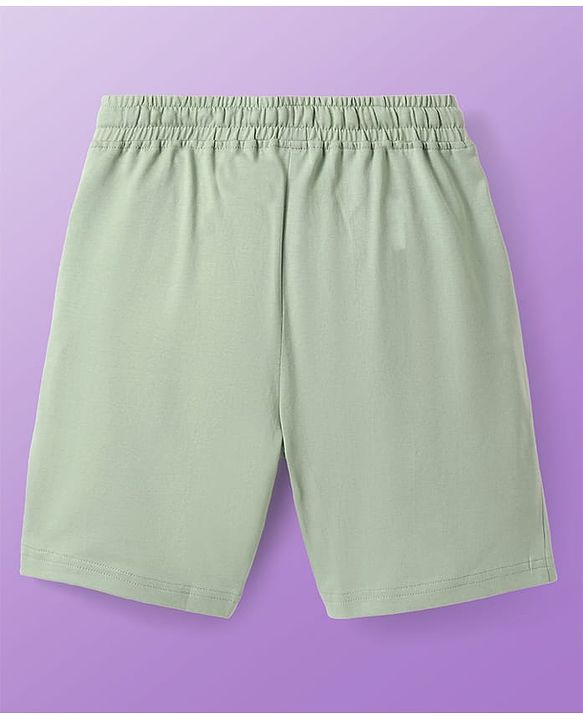 Pine Kids Single Jersey Knit Half Sleeves Shorts Night Suit with Coconut Tree Print - Light Green