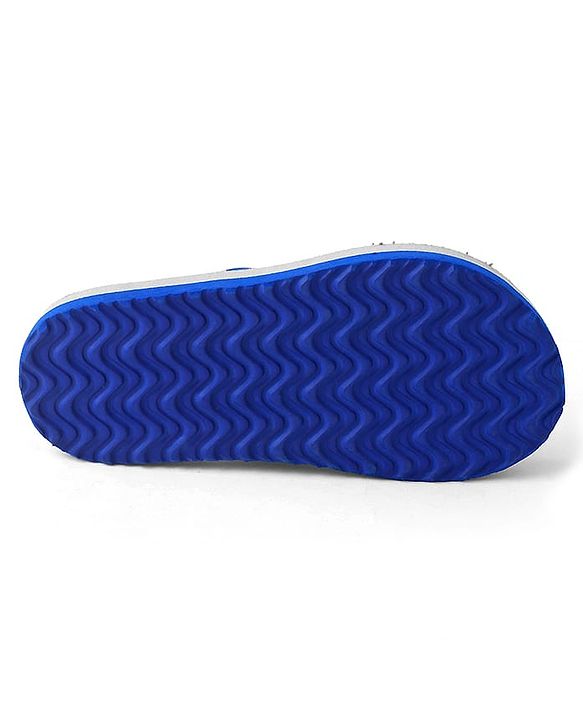 Pine Kids Slip On Flip Flops with Safari Print - Grey & Blue