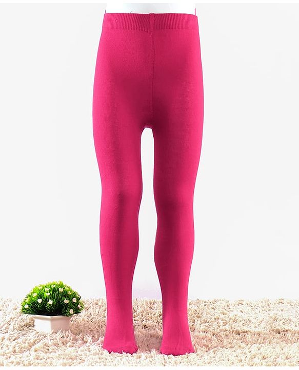 Cute Walk by Babyhug Knit Antibacterial Solid Footed Tights - Pink