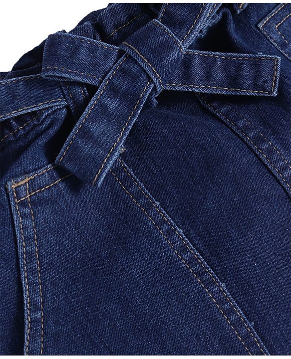 Pine Kids Knee Length Solid Color Denim Skirt - Black