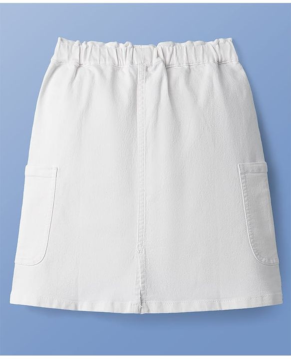 Pine Kids Knee Length Washed Denim Skirt - Blue