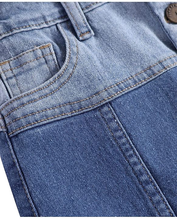 Pine Kids Denim Wove Washed Knee Length Skirt - Blue