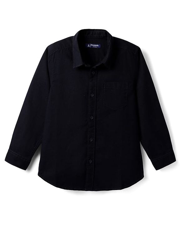 Pine Kids Cotton Woven Full Sleeves Shirt With Printed T-Shirt - Navy Blue & Green