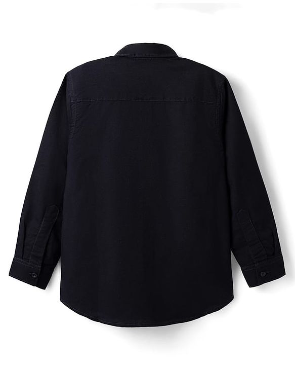 Pine Kids Cotton Woven Full Sleeves Shirt With Printed T-Shirt - Navy Blue & Green
