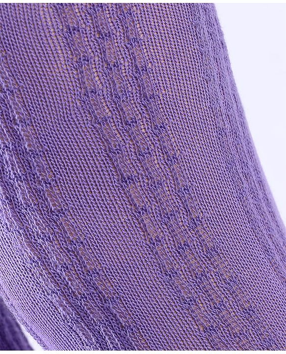 Cute Walk by Babyhug Knit Antibacterial  Footed Tights with Cable Knit Design - Purple