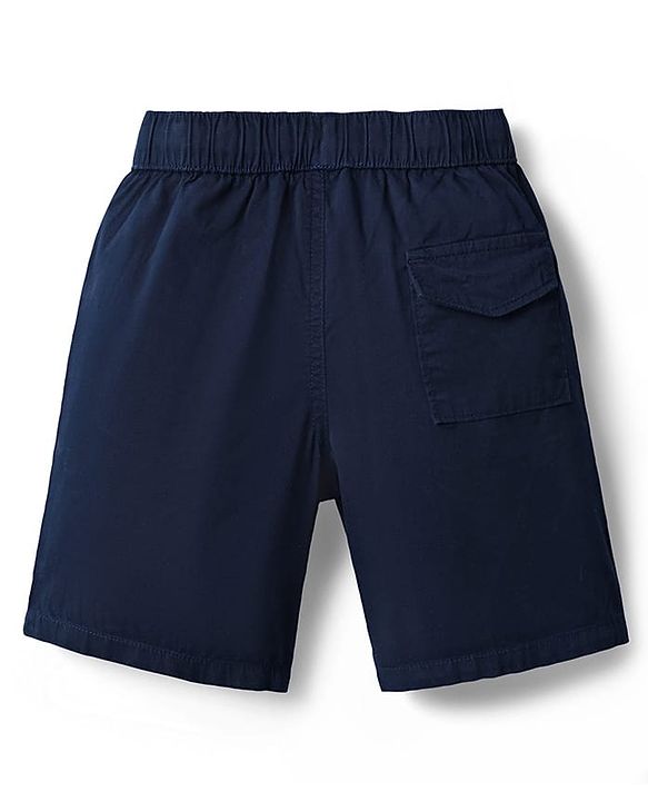 Pine Kids Cotton Woven Knee Length Solid Color Shorts - Navy Blue