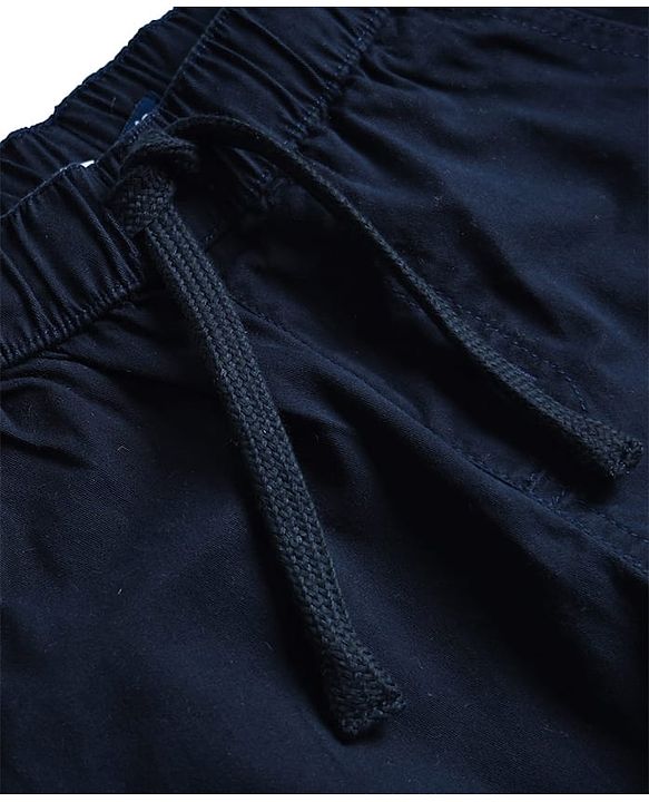 Pine Kids Cotton Woven Knee Length Solid Color Shorts - Navy Blue