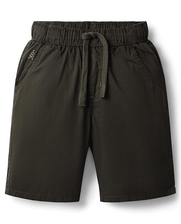 Pine Kids Cotton Woven Knee Length Solid Color Shorts - Navy Blue