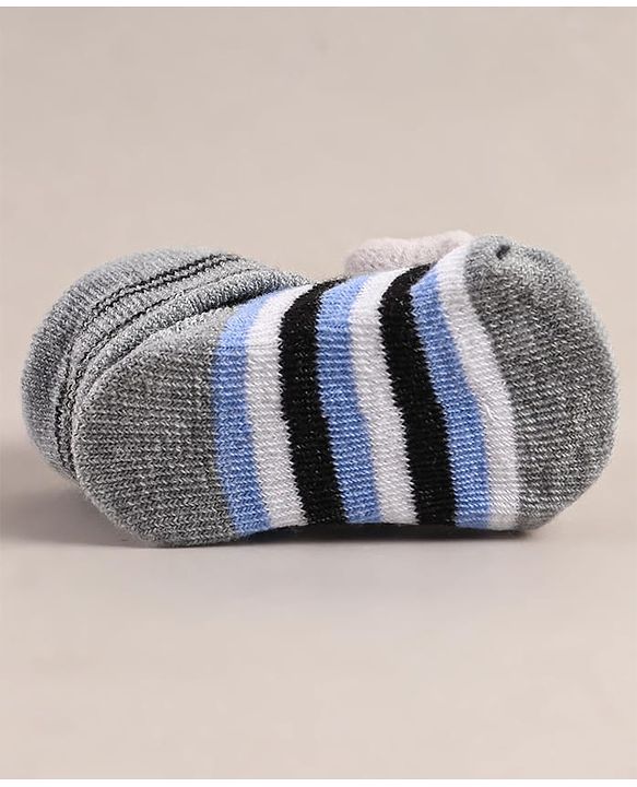 Cute Walk by Babyhug Sock Shoes with Bear Applique - Grey