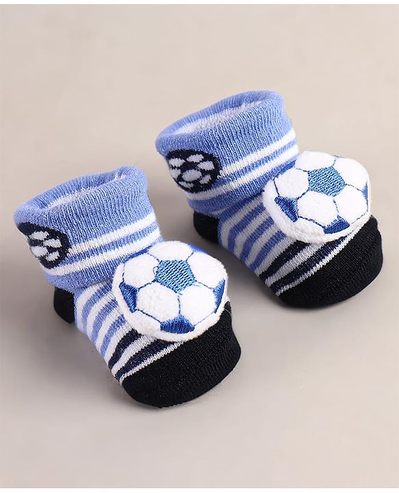 Cute Walk by Babyhug Sock Shoes with Football Applique - Lavender & White