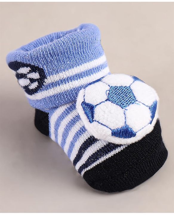 Cute Walk by Babyhug Sock Shoes with Football Applique - Lavender & White
