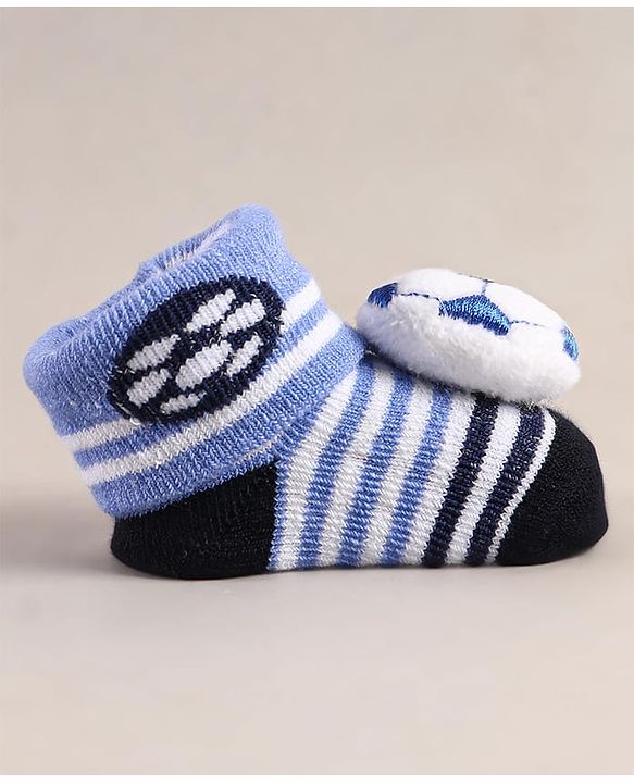 Cute Walk by Babyhug Sock Shoes with Football Applique - Lavender & White
