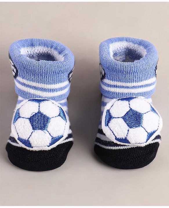Cute Walk by Babyhug Sock Shoes with Football Applique - Lavender & White