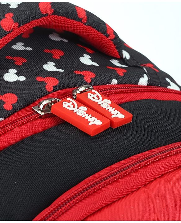 Babyhug Disney Mickey Mouse School Backpack|2 Main Compartments, 2 Front Pockets, 2 side Bottle Pockets|Water Resistant|Long lasting and Durable Zippers | Comfortable back cushioning | For School, Travel and Outdoors|Blue- 15.8 inches