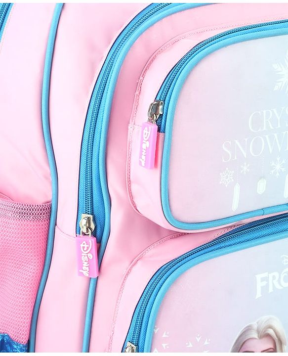 Babyhug Disney Frozen Tic-Tac-Toe School Backpack|2 Main Compartments, 2 Front Pockets, 2 side Bottle Pockets|Water Resistant|Long lasting and Durable Zippers | Comfortable back cushioning | For School, Travel and Outdoors|Lavender- 15.8 inches