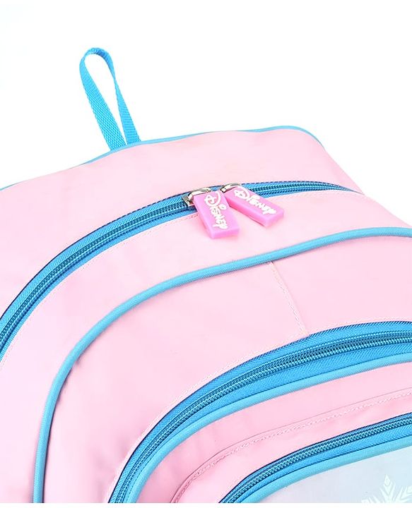 Babyhug Disney Frozen Tic-Tac-Toe School Backpack|2 Main Compartments, 2 Front Pockets, 2 side Bottle Pockets|Water Resistant|Long lasting and Durable Zippers | Comfortable back cushioning | For School, Travel and Outdoors|Lavender- 15.8 inches