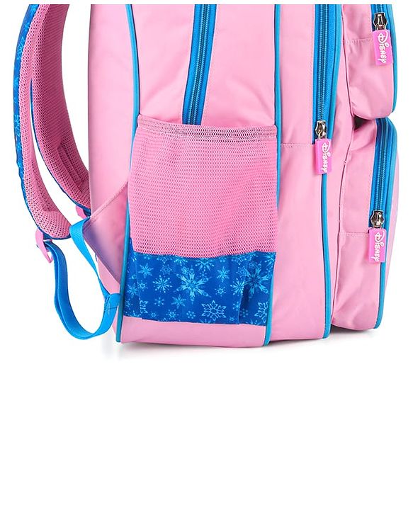 Babyhug Disney Frozen Tic-Tac-Toe School Backpack|2 Main Compartments, 2 Front Pockets, 2 side Bottle Pockets|Water Resistant|Long lasting and Durable Zippers | Comfortable back cushioning | For School, Travel and Outdoors|Lavender- 15.8 inches