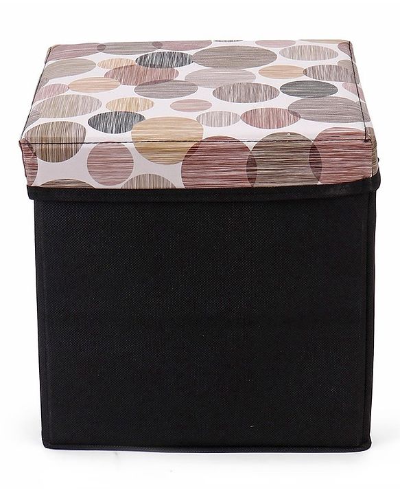 Babyhug Sto-Sit Foldable Storage Box Cum Stool - Black & Blue Heart