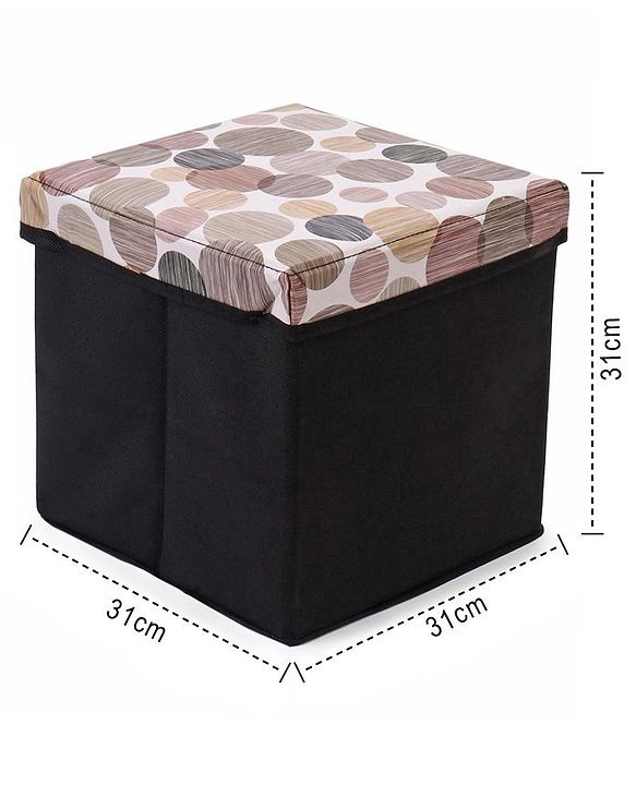 Babyhug Sto-Sit Foldable Storage Box Cum Stool - Black & Blue Heart