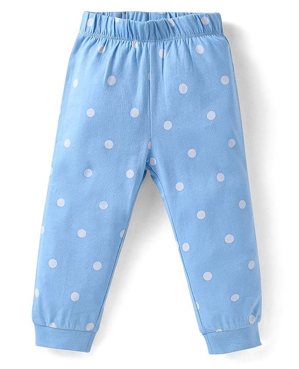 Babyhug Disney Single Jersey Knit Full Sleeves Night Suit with Winnie the Pooh Graphics - Light Blue