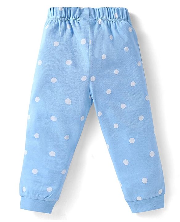 Babyhug Disney Single Jersey Knit Full Sleeves Night Suit with Winnie the Pooh Graphics - Light Blue