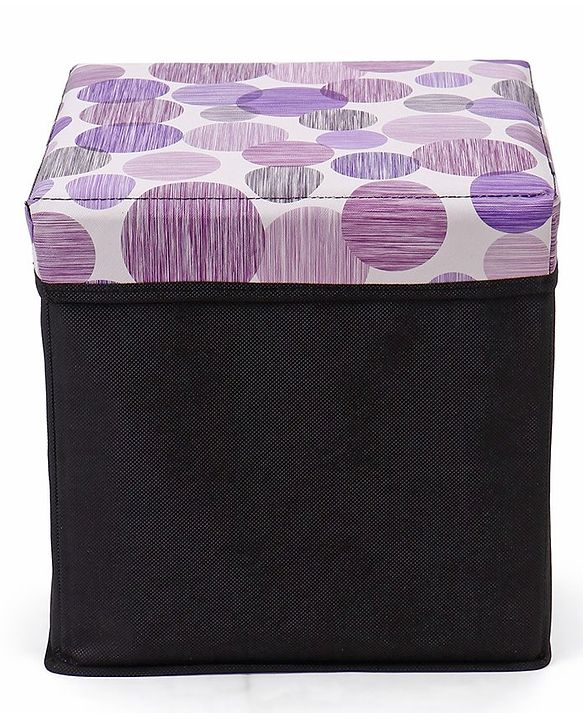 Babyhug Sto-Sit Foldable Storage Box Cum Stool - Black & Blue Heart