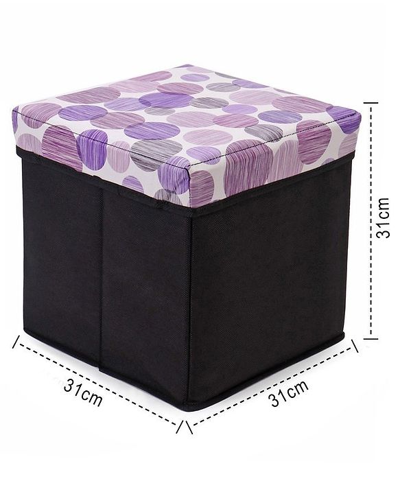 Babyhug Sto-Sit Foldable Storage Box Cum Stool - Black & Blue Heart