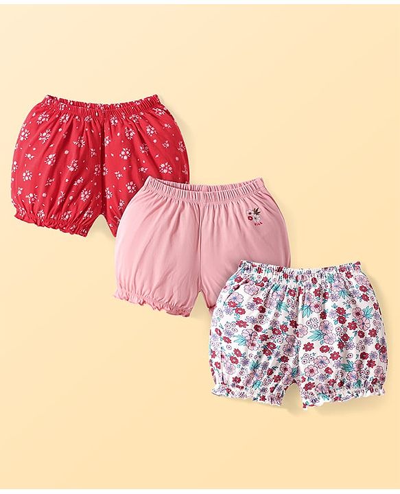 Pine Kids Knit Bloomers with Floral Print Pack of 3 (Color May Vary)