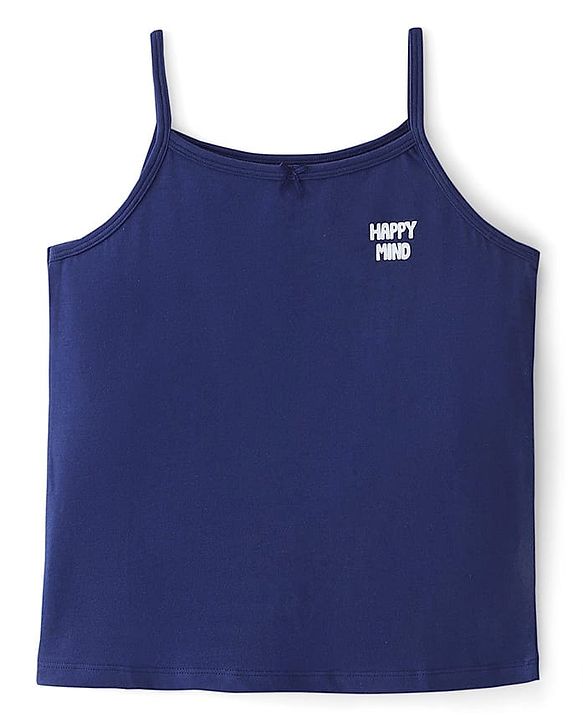 Pine Kids Knit Singlet Slips With Floral Print Pack of 3 - Navy Blue Pink & White