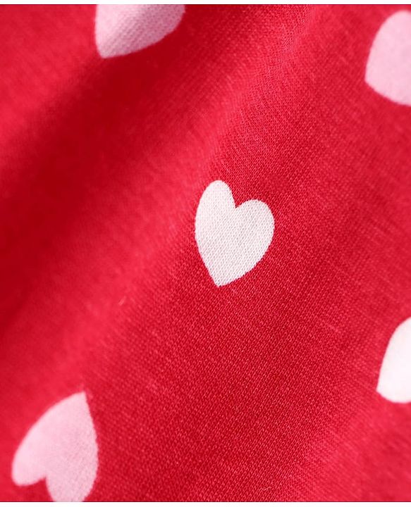 Pine Kids Cotton Knit Singlet Sleeves Slips with Hearts Print Pack of 3 (Color May Vary)