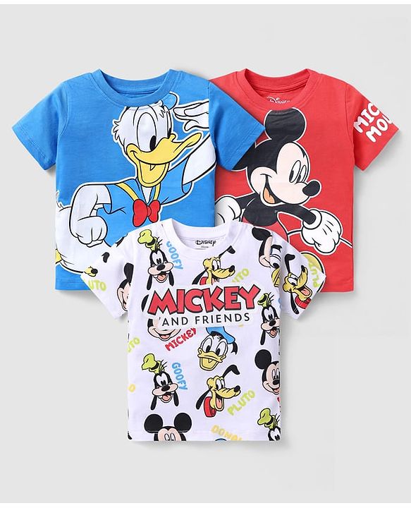 Babyhug Disney Single Jersey Knit Half Sleeves Shorts Night Suit With Donald Duck Print - Navy Blue