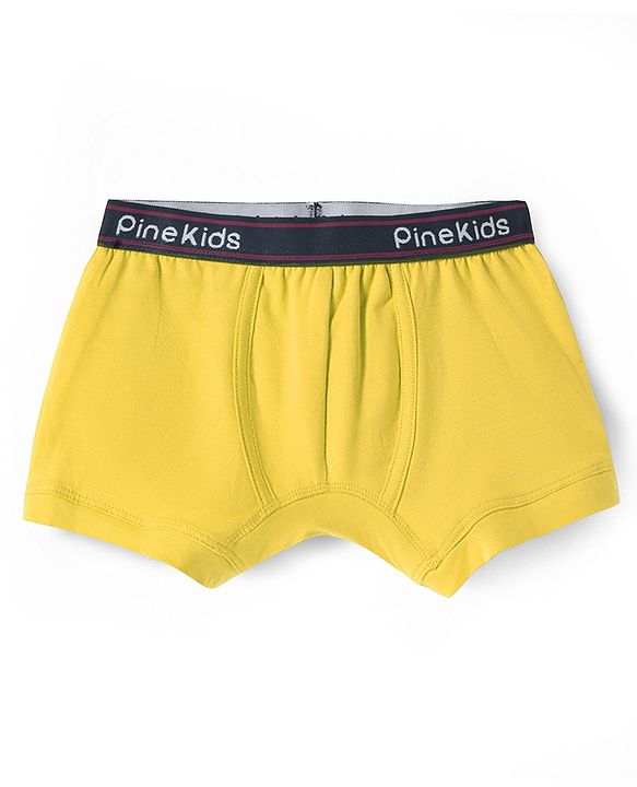 Pine Kids Cotton Elastane Knit Solid Colour Trunks Pack of 3 (Colour May Vary)
