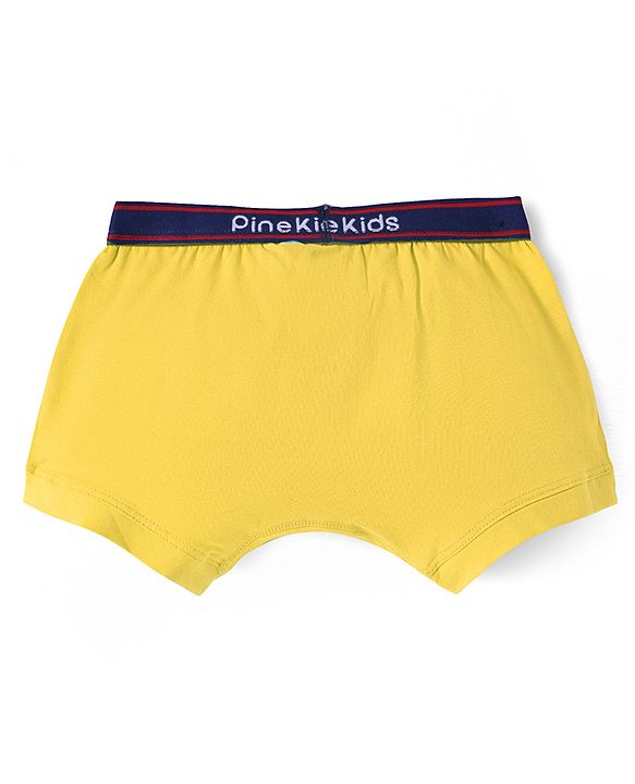 Pine Kids Cotton Elastane Knit Solid Colour Trunks Pack of 3 (Colour May Vary)