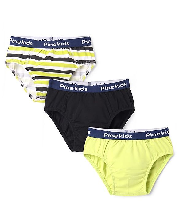 Pine Kids Cotton Elastane Knit Briefs Pack of 3 (Color May Vary)