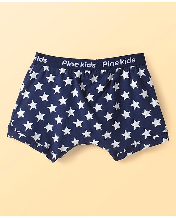 Pine Kids Cotton Elastane Knit Briefs With Star Print Pack of 3 (Color May Vary)