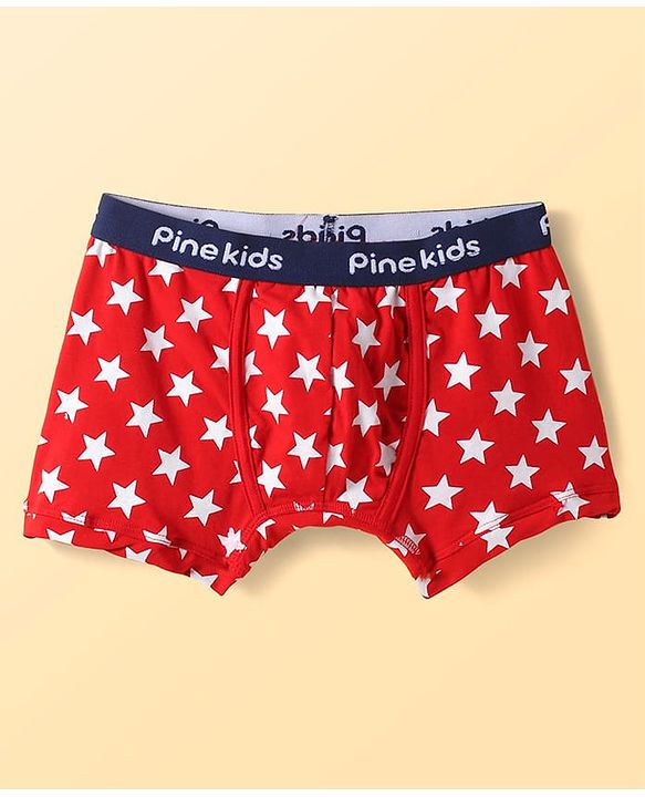 Pine Kids Cotton Elastane Knit Briefs With Star Print Pack of 3 (Color May Vary)