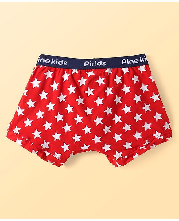 Pine Kids Cotton Elastane Knit Briefs With Star Print Pack of 3 (Color May Vary)