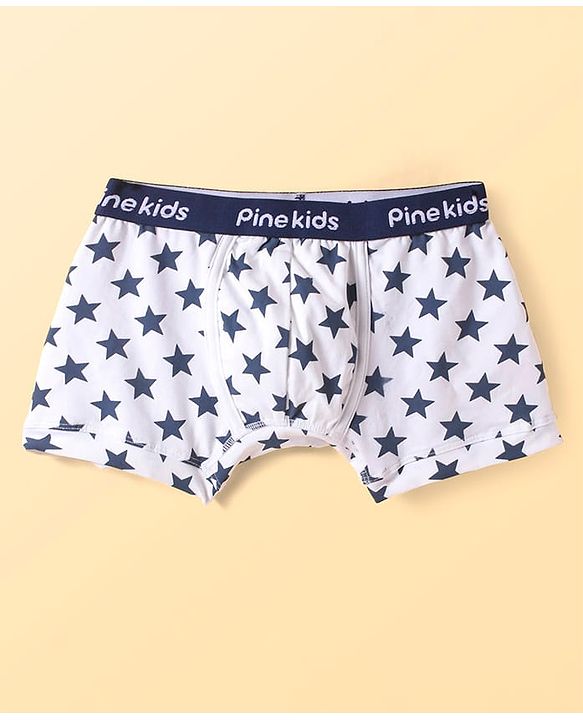 Pine Kids Cotton Elastane Knit Briefs With Star Print Pack of 3 (Color May Vary)