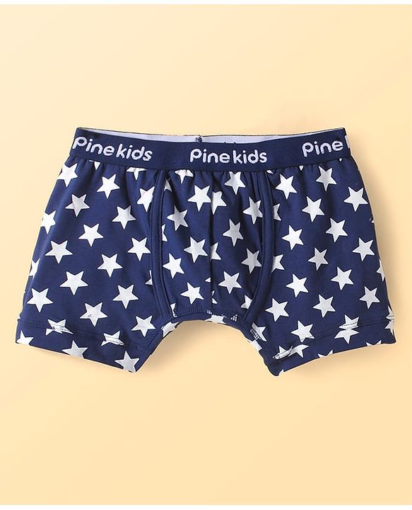 Pine Kids Cotton Elastane Knit Briefs With Star Print Pack of 3 (Color May Vary)
