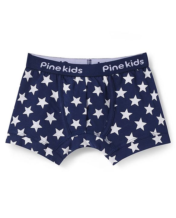 Pine Kids Cotton Knit Trunks With Stripes & Star Print Pack Of 3 - Color May Vary