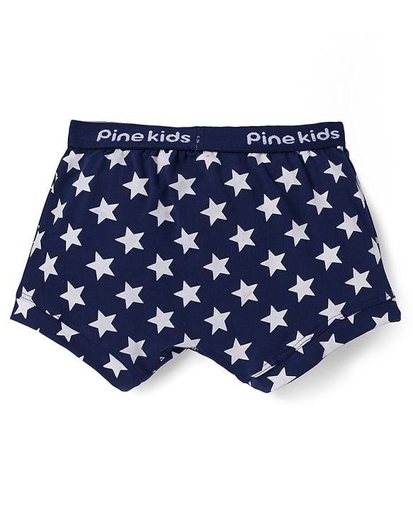 Pine Kids Cotton Knit Trunks With Stripes & Star Print Pack Of 3 - Color May Vary