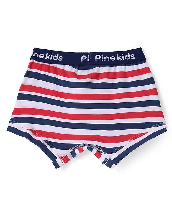 Pine Kids Cotton Knit Trunks With Stripes & Star Print Pack Of 3 - Color May Vary