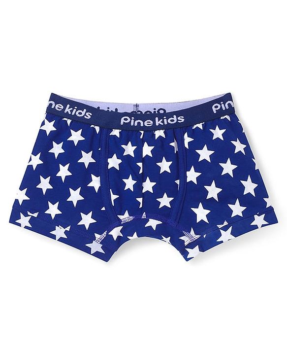 Pine Kids Cotton Knit Trunks With Stripes & Star Print Pack Of 3 - Color May Vary