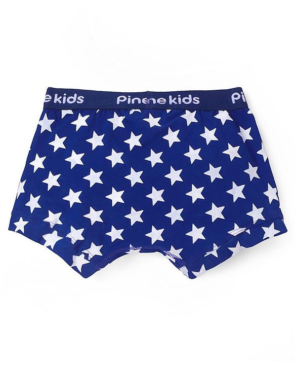 Pine Kids Cotton Knit Trunks With Stripes & Star Print Pack Of 3 - Color May Vary